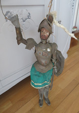 Ancienne Marionnette Sicilienne a tiges en bois et métal repoussé 19e 20e siècle