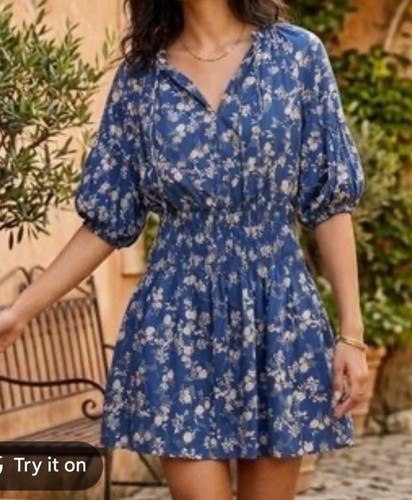 Current air smocked - air, blue
