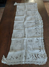 Bordure d'étagère ou de cheminée carrés au filet et lin