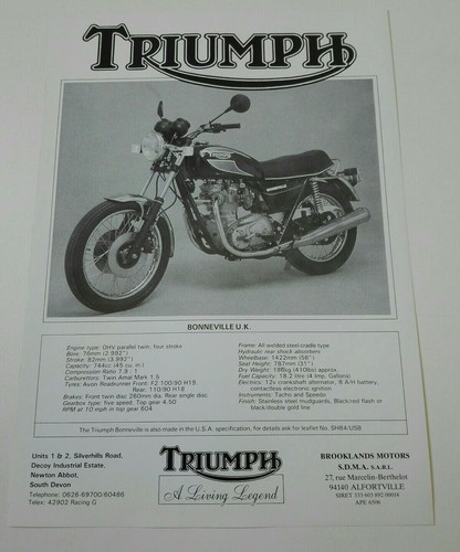 Triumph bonneville 1987 uk - triumph,