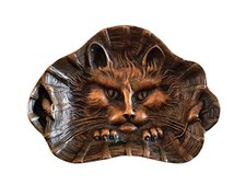 Vide-poches / cendrier publicitaire Mors en bronze chat souris Fonderie de Sens