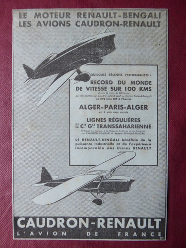 1934 pub caudron - caudron, renault