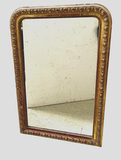 Miroir a godrons Louis Philippe en bois et stuc doré XIX siècle