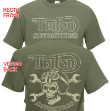 T-shirt TRITON MOTORCYCLES - Cafe Racer Casque Moto Retro Vintage Triumph Motard