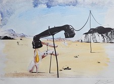 Salvador Dali Melting Téléphone Main #' D 96/300 Crayon Signée Surréalisme Art