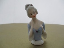 Lady in Blue Dress & Rose Pin