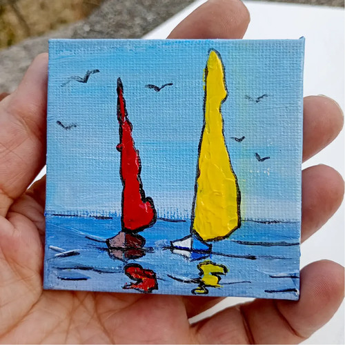 Tableau régates acrylique au - tableau,