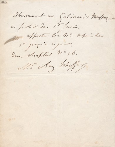 Ary scheffer billet - ary, autographe