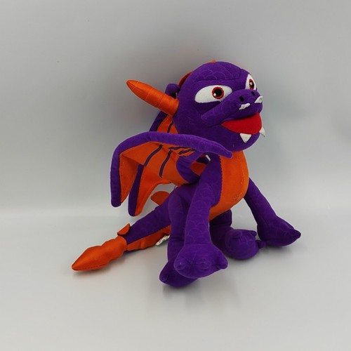 Peluche dragon mauve orange