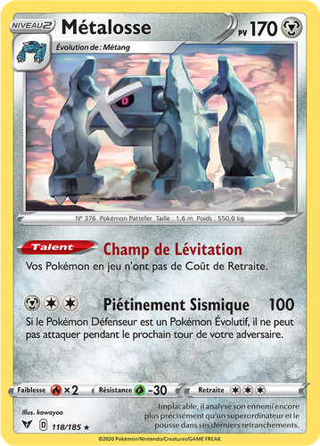 Carte pokémon métalosse - carte,