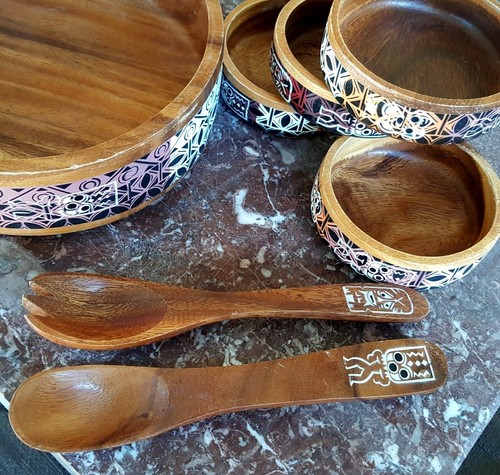 Tiki themed wooden - , set