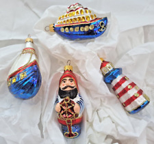 Ensemble de 4 ornements de Noël en verre ukrainien Nouvel An sapin-arbre déco...