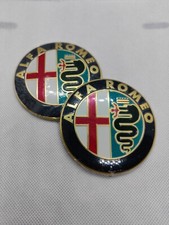 2pcs Logo Emblème Insigne Alfa Romeo Métal Or Stickers Capot Coffre 74mm FR