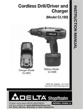 Delta CL180 Drill/ Driver Instruction Manuall Operating Manual FREE SHIPPING