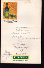 LE PUY-EN-VELAY (43) DISTILLERIE / LIQUEUR "PAGES" / MENU illustré VERVEINE