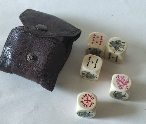 Ancien jeu dés - poker, d'as