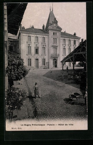 Cpa poncin hôtel - ville,
