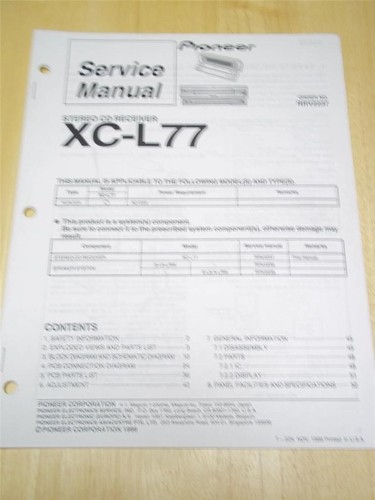 Pioneer service manual l77 - pioneer, manual~xc-l77