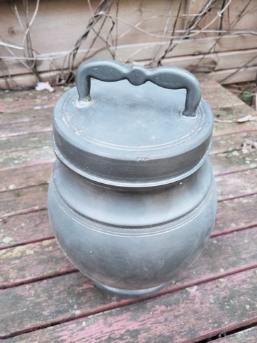 Pot bouillon etain ancien - a,