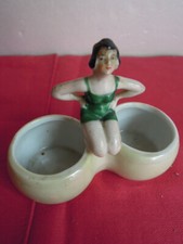 Salière Baigneuse en Porcelaine - souvenir bord de Mer Art Déco