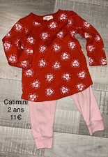 Catimini 2 Ans Fille : Pyjama Coton Rose Orange Rouge TBE