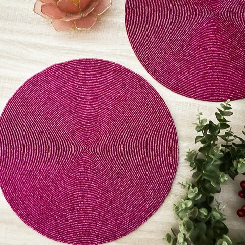 Handmade beaded table - , mat