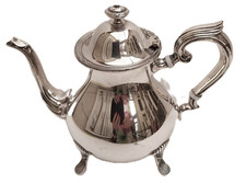 THEIERE, Cafetière, Verseuse en Métal Argent  Décor Ruban croisé Orfèvre TOWLE