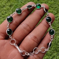 Bracelet chaîne à maillons en pierre précieuse topaze Good Look en argent...