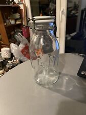 ancien pot bouteille bocal L'Idéale, verre bouchon porcelaine vintage pâtes