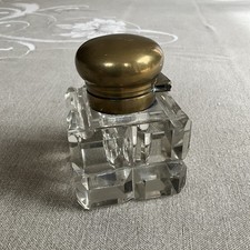 très bel encrier en cristal XXéme style art deco décoration de bureau