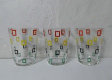 3 verres vintage multicolores