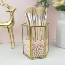 Porte- En Verre Hexagonal, Conteneur de Stockage de Bureau pour Bureau D'école,