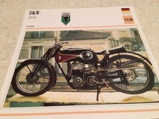 Carte moto DKW 250 SS 1938 collection Atlas Motorcycle Allemagne