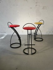 1980 3 TABOURETS STOOLS BAR MODERNISTE MEMPHIS Mourgue Wilmotte Starck Sottsass