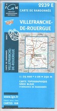 Carte de Randonnée IGN - Top 25 N°2239 E - Villefranche Rouergue - Eds.IGN -2003