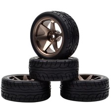 4Pcs Tires Wheels Rim 12mm Hex Hub For HPI HSP 1:10 RC On Road Drift Racing Car