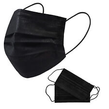 Masques Faciaux Jetables Noirs 3 Plis Non Médicaux/Chirurgicaux Respirants