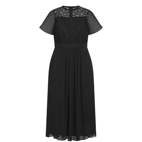 City chic lace insert dress - city,
