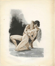 Paul DERAMBURE - 6 planches érotiques - OVIDE "L'art d'aimer"- 23x20 cm - 1947's