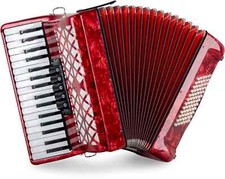 Accordeon Chromatique 72 Boutons Bass 34 Touches Dessus Set Sangles Coffre Rouge