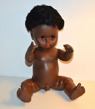 Ancienne rare poupée poupon noir sexué garçon M. ZAPF W. Germany 40 cm vintage