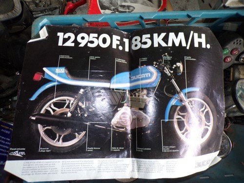 Poster publicitaire ducati 500 - publicitaire,