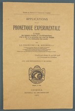 APPLICATIONS DE LA PHONETIQUE EXPERIMENTALE – CHANOINE MEUNIER – 1927 - langage
