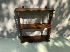 MAGNIFIQUE Ancienne ETAGERE Murale BOIS Torsadée  ALSACE 1930