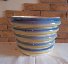 Grand Cache Pot Jaune Et Bleu En Faïence Sarreguemines France 57 85 1 U Ø 24,5 