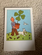 CARTE POSTALE 15X10 TINTIN CARTE DE VOEUX NOEL PAQUES  CHANCE ....
