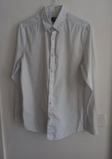 chemise homme H&M easy iron taille s blanche pois noirs