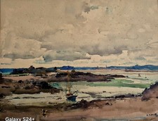 Louis Agricol MONTAGNÉ (1879-1960). En Bretagne. Aquarelle. 1946