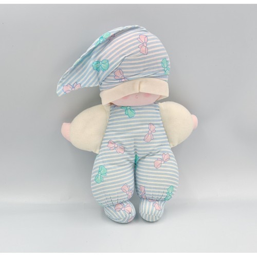 Doudou poupée chiffon bleu