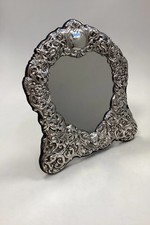 Miroir/Tableau Anglais Avec Cadre Ornamenté En Argent Sterling